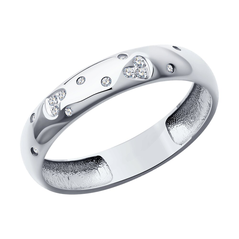 Кольцо обручальное SOKOLOV Diamonds из белого золота с бриллиантами