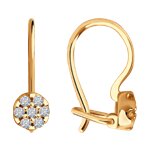 Серьги из золочёного серебра с фианитами