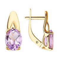 Серьги из золота с аметистами