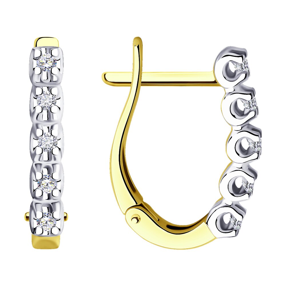 Серьги SOKOLOV Diamonds из желтого золота с бриллиантами