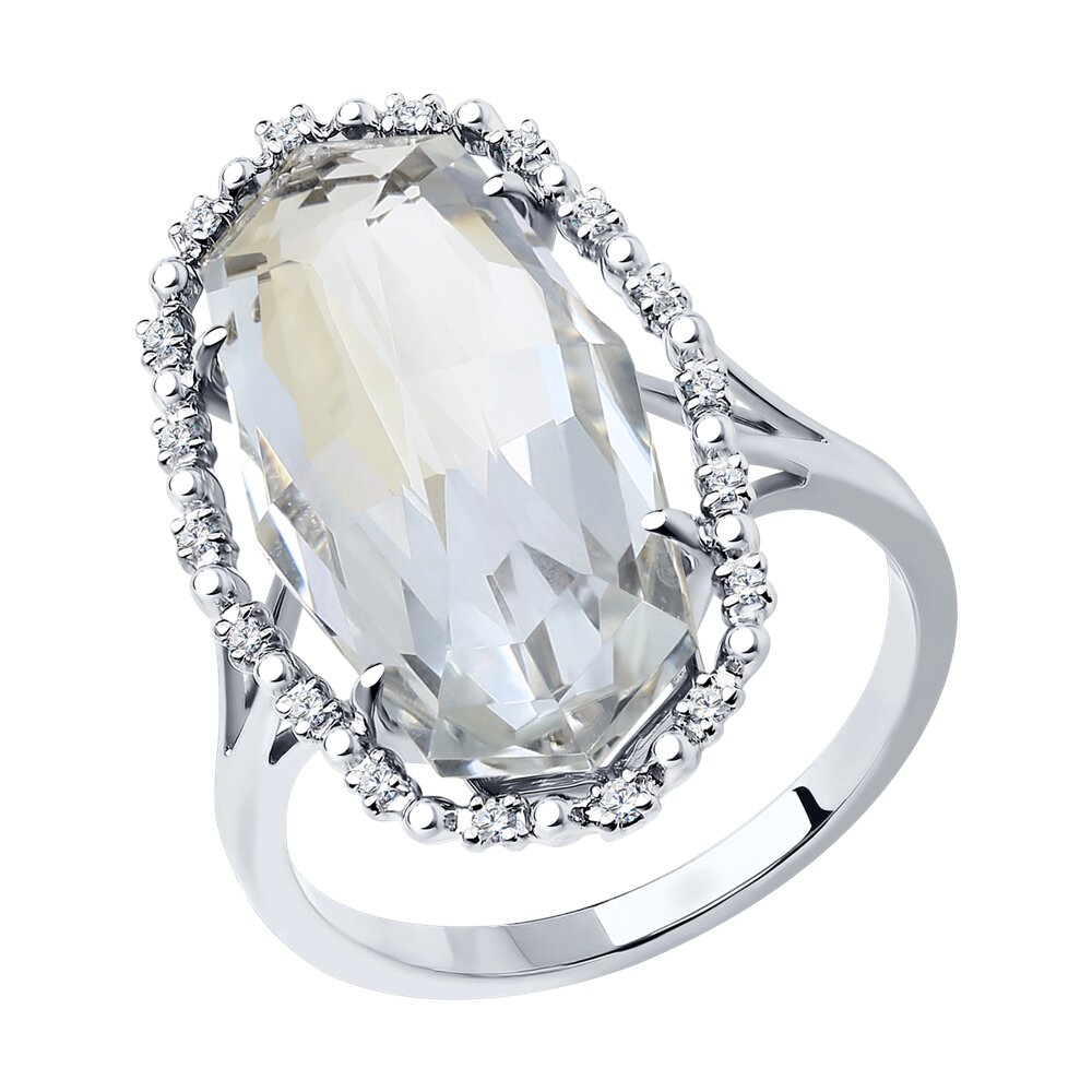 

Кольцо SOKOLOV Diamonds из белого золота с бриллиантами и горным хрусталем