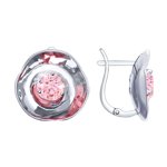 Серьги из серебра с фианитами