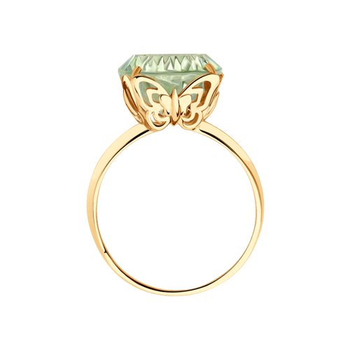 Кольцо из золота с зелёным аметистом 714957 SOKOLOV фото 2