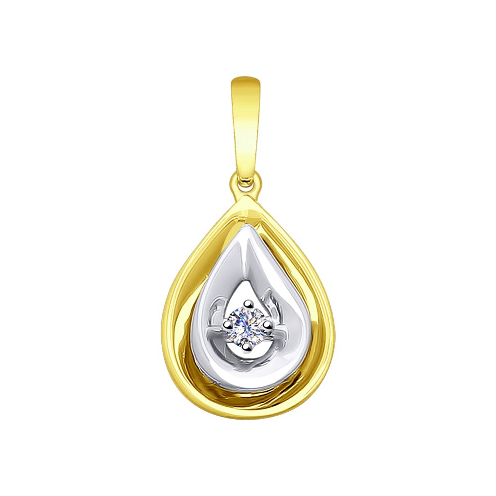 фото Подвеска sokolov diamonds из комбинированного золота с бриллиантом