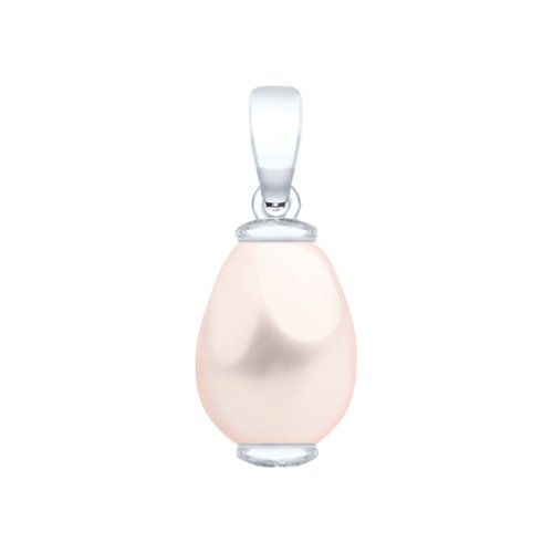 Подвеска из серебра с розовым жемчугом Swarovski
