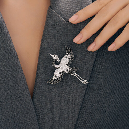 Брошь из серебра с фианитами - фото 3