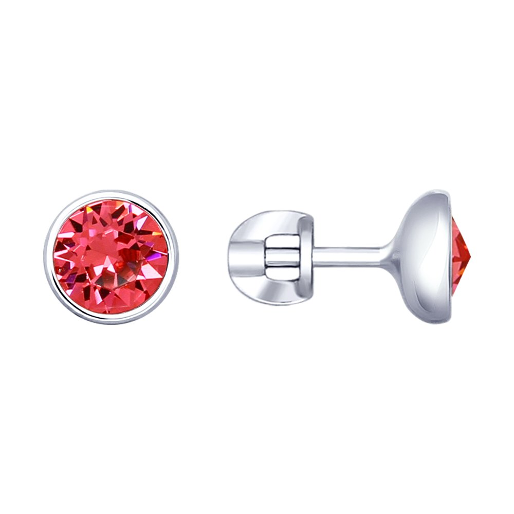

Серьги SOKOLOV из серебра с розовыми кристаллами Swarovski