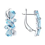 Серьги из серебра с топазами