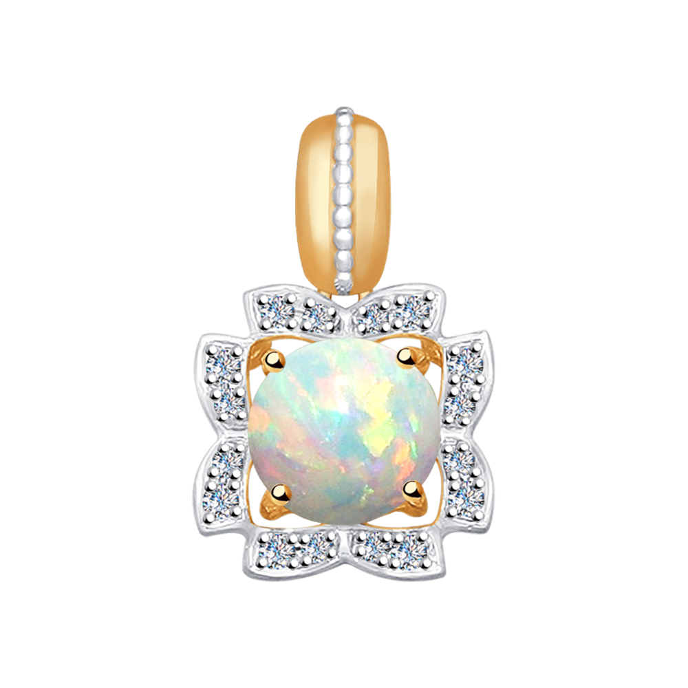 фото Подвеска sokolov diamonds из золота с бриллиантами и опалом