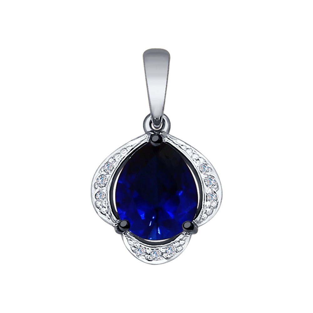 

Подвеска SOKOLOV Diamonds из белого золота с бриллиантами и корундом