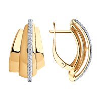 Серьги из золочёного серебра с фианитами