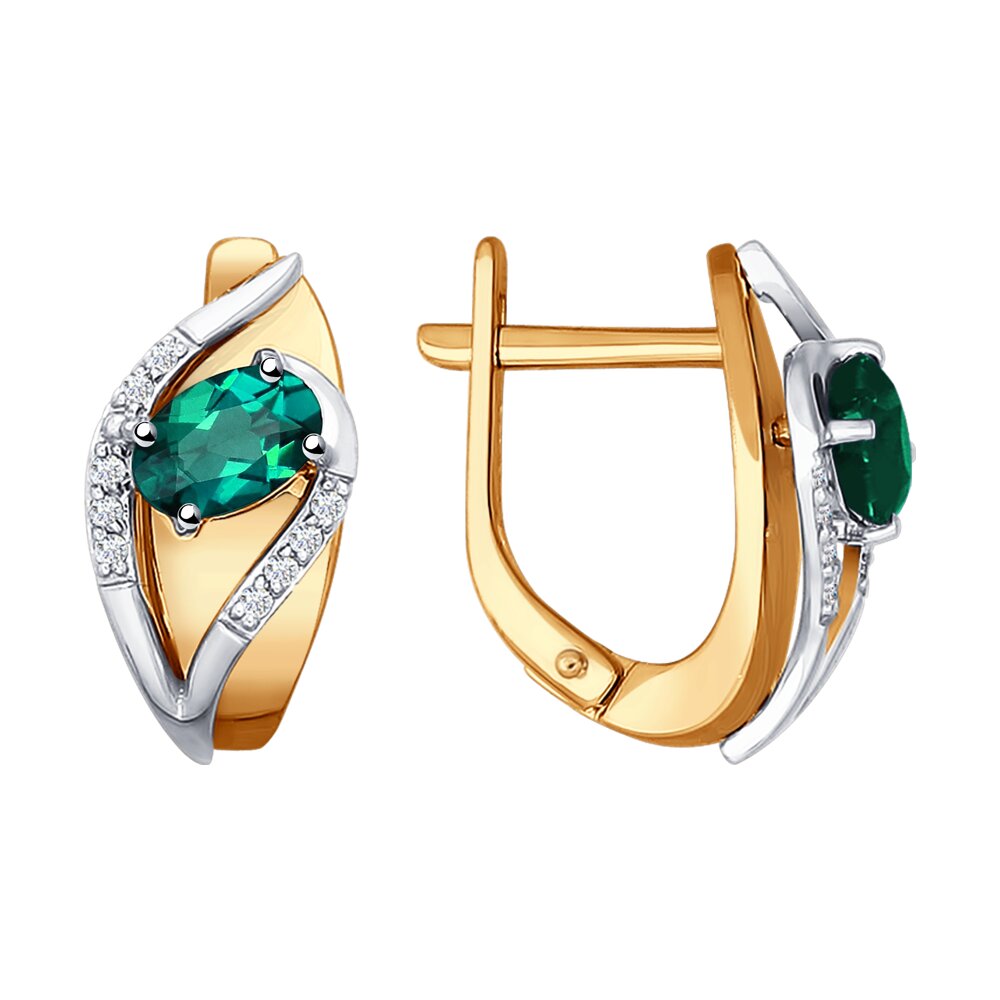 

Серьги SOKOLOV Diamonds из комбинированного золота с бриллиантами и изумрудами