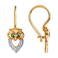 Серьги из золота с фианитами