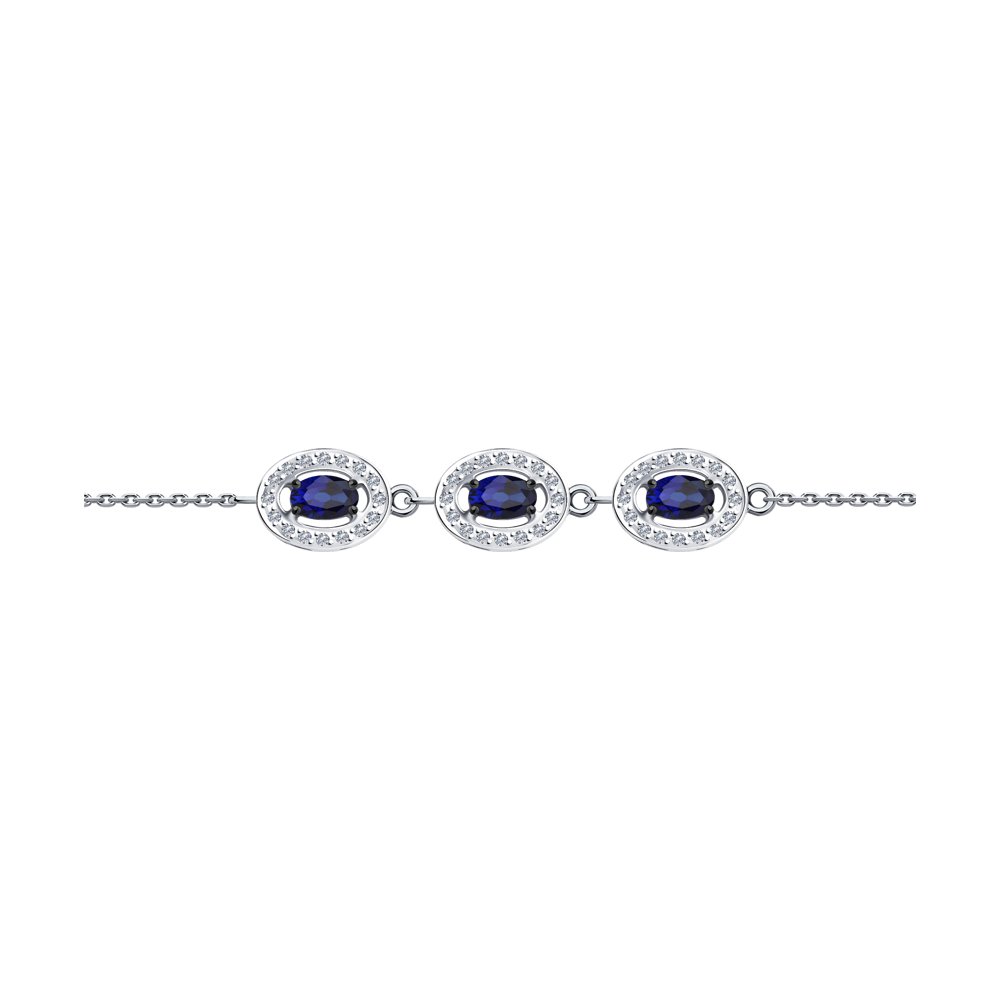 

Браслет SOKOLOV Diamonds из белого золота с бриллиантами и сапфирами