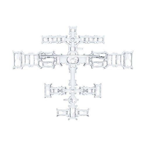 Брошь из серебра с фианитами - фото 2