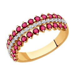 Кольцо SOKOLOV Diamonds из золота с бриллиантами и рубинами 58500₽