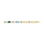 Браслет из золота с голубыми и синими топазами и Swarovski Zirconia