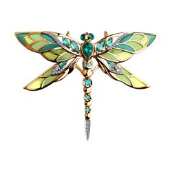 Брошь Стрекоза с SOKOLOV Diamonds изумрудами и бриллиантами 110000₽