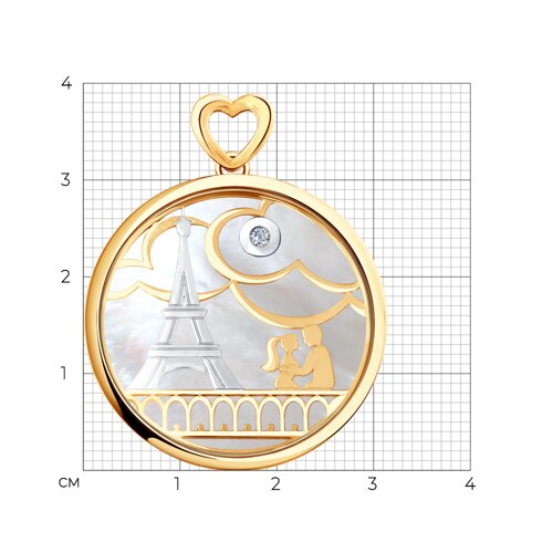 Подвеска из комбинированного золота с миксом камней SOKOLOV - купить в ...