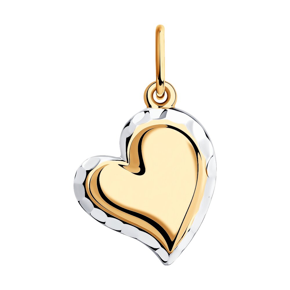 фото Подвеска в форме сердца sokolov из золота с алмазной гранью