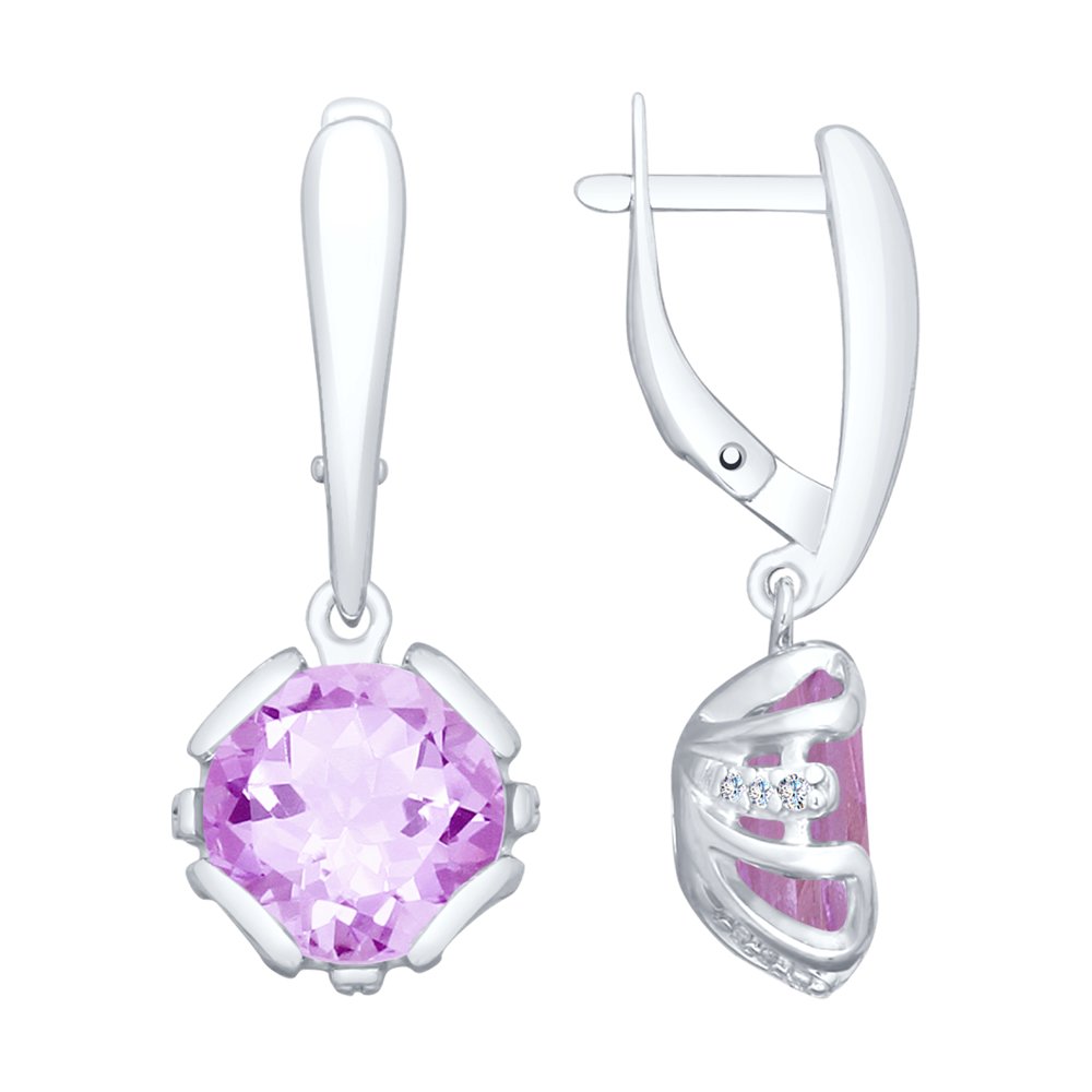 

Серьги SOKOLOV из серебра с аметистами и фианитами