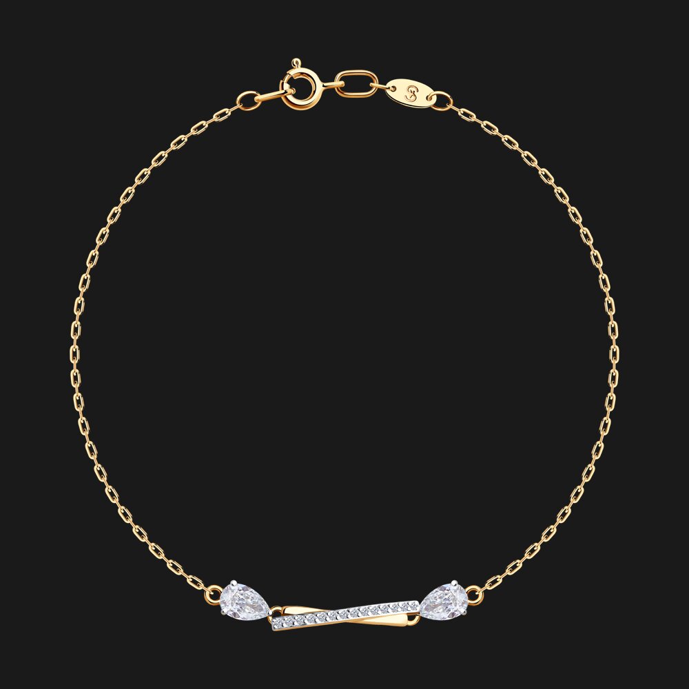 Браслет SOKOLOV из золота с фианитами, фото 5