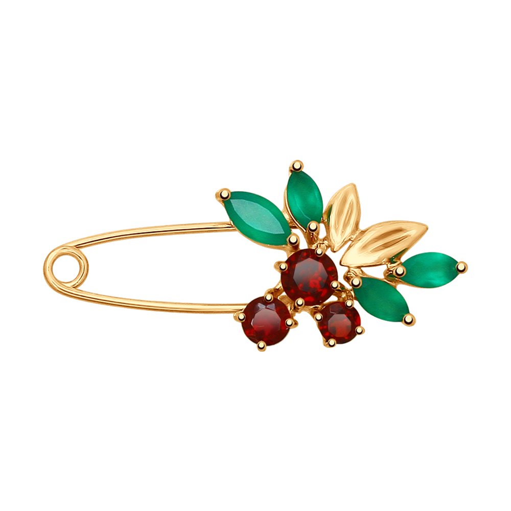 

Брошь SOKOLOV из золота с полудрагоценными вставками