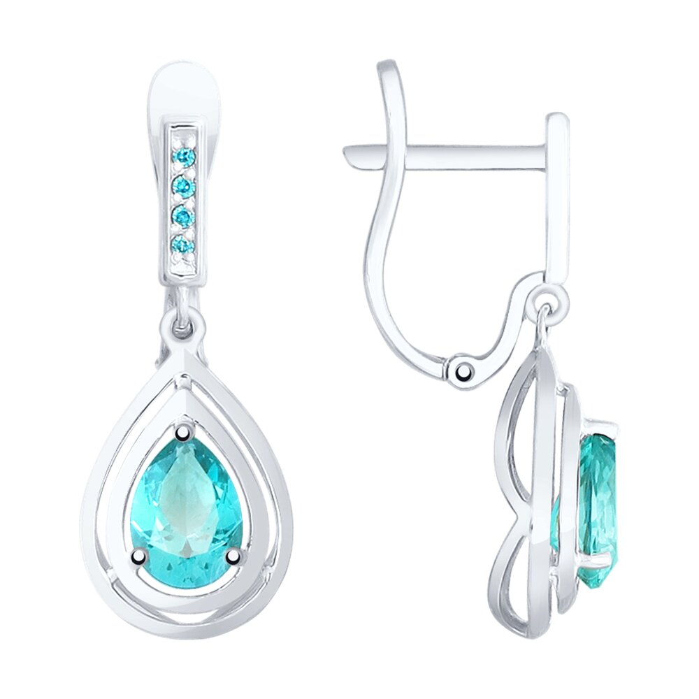 

Серьги SOKOLOV из белого золота с топазами Swarovski и фианитами Swarovski