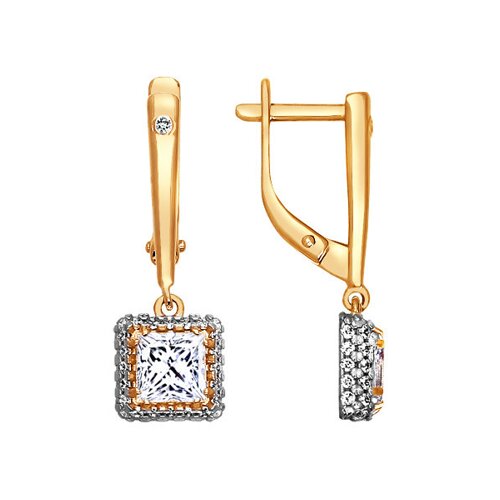 

Серьги длинные SOKOLOV из золота cо swarovski zirkonia