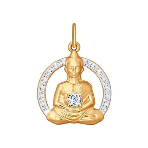 Подвеска "Будда" из золота с фианитами