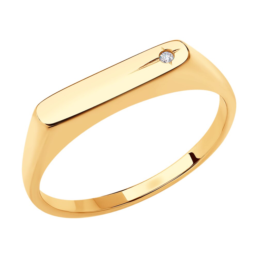 Кольцо SKLV из золота с искусственно выращенным бриллиантом