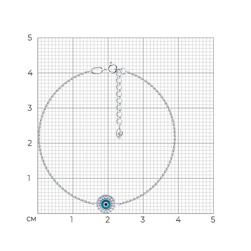 Браслет из серебра с фианитами и эмалью - фото 5