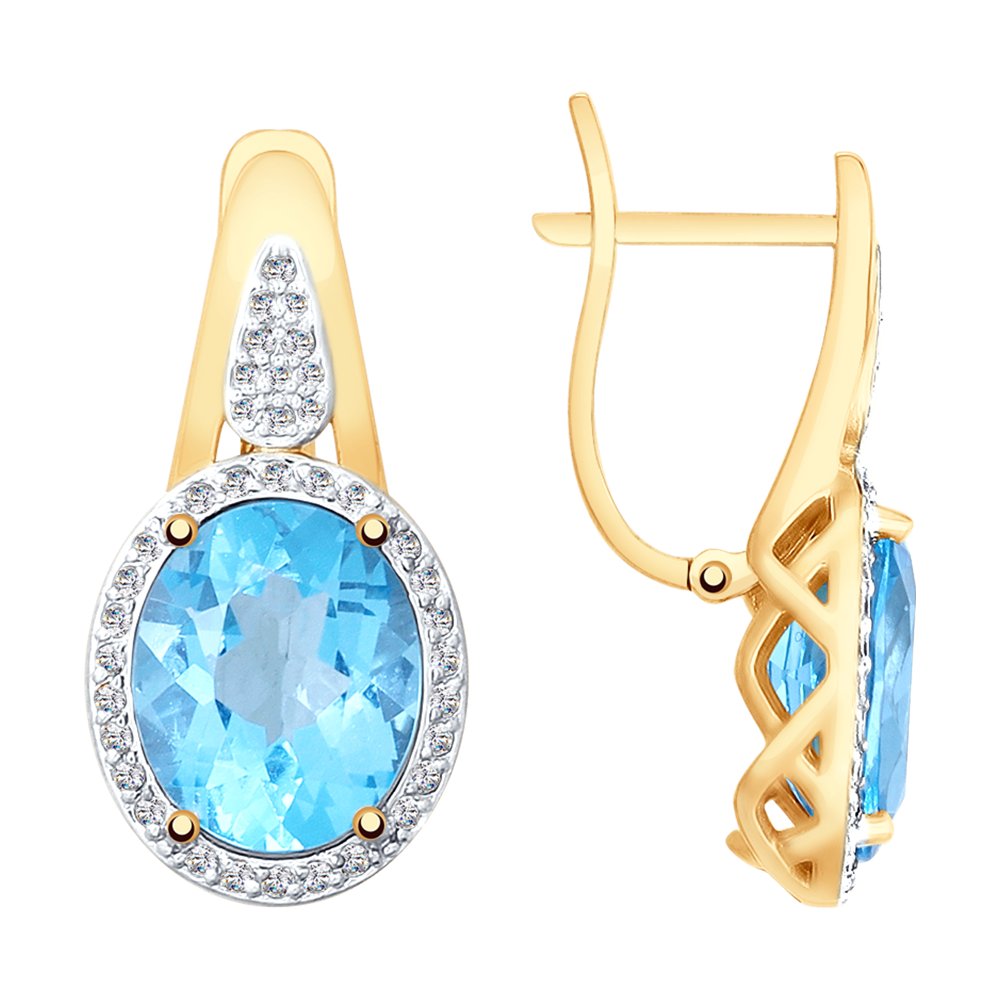 

Серьги SOKOLOV из золота с топазами и фианитами