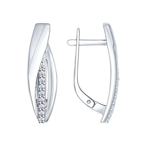 Серьги из серебра с фианитами