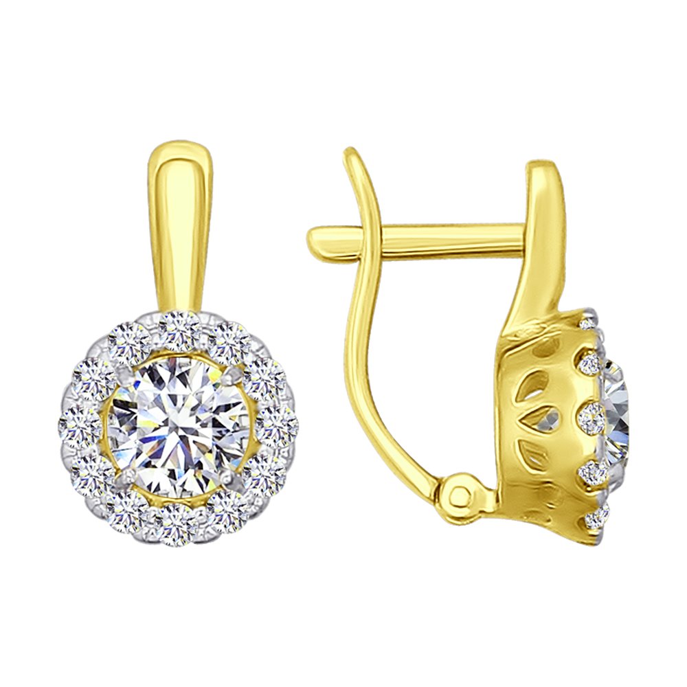 

Серьги SOKOLOV из желтого золота со Swarovski Zirconia