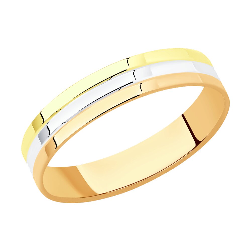 фото Обручальное кольцо sokolov из комбинированного золота с алмазной гранью