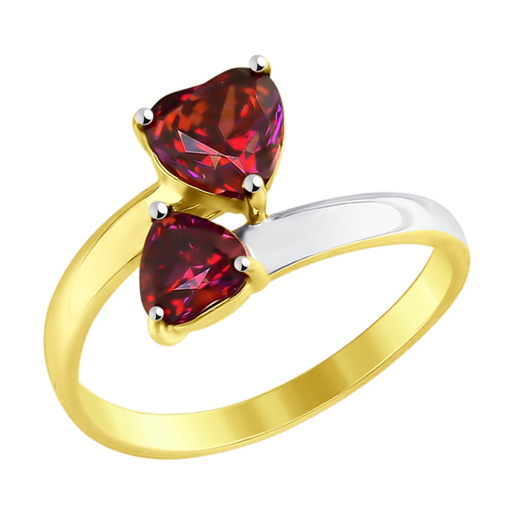

Кольцо SOKOLOV из желтого золота с красными Swarovski Zirconia