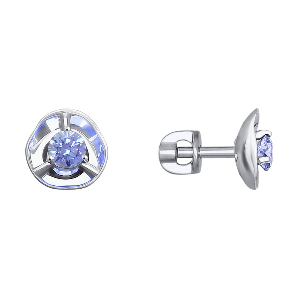 

Серьги SOKOLOV из белого золота с голубыми Swarovski Zirconia