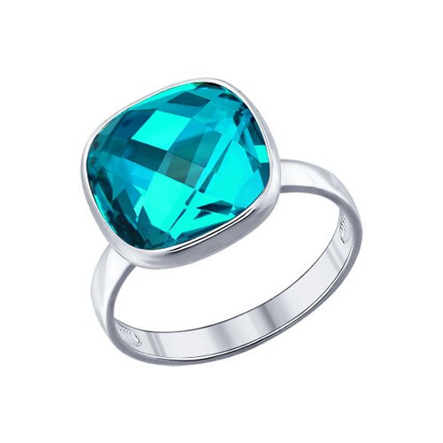 

Кольцо SOKOLOV из серебра с голубым кристаллом swarovski