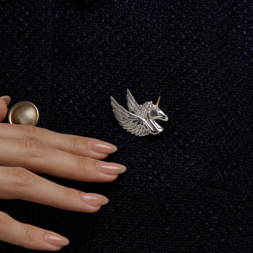 Брошь из золочёного серебра - фото 4