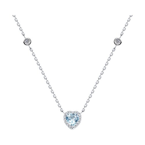 Колье из серебра с топазом и фианитами - фото 1