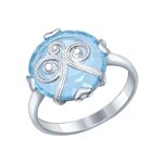 Кольцо из серебра с ситаллом и сканью