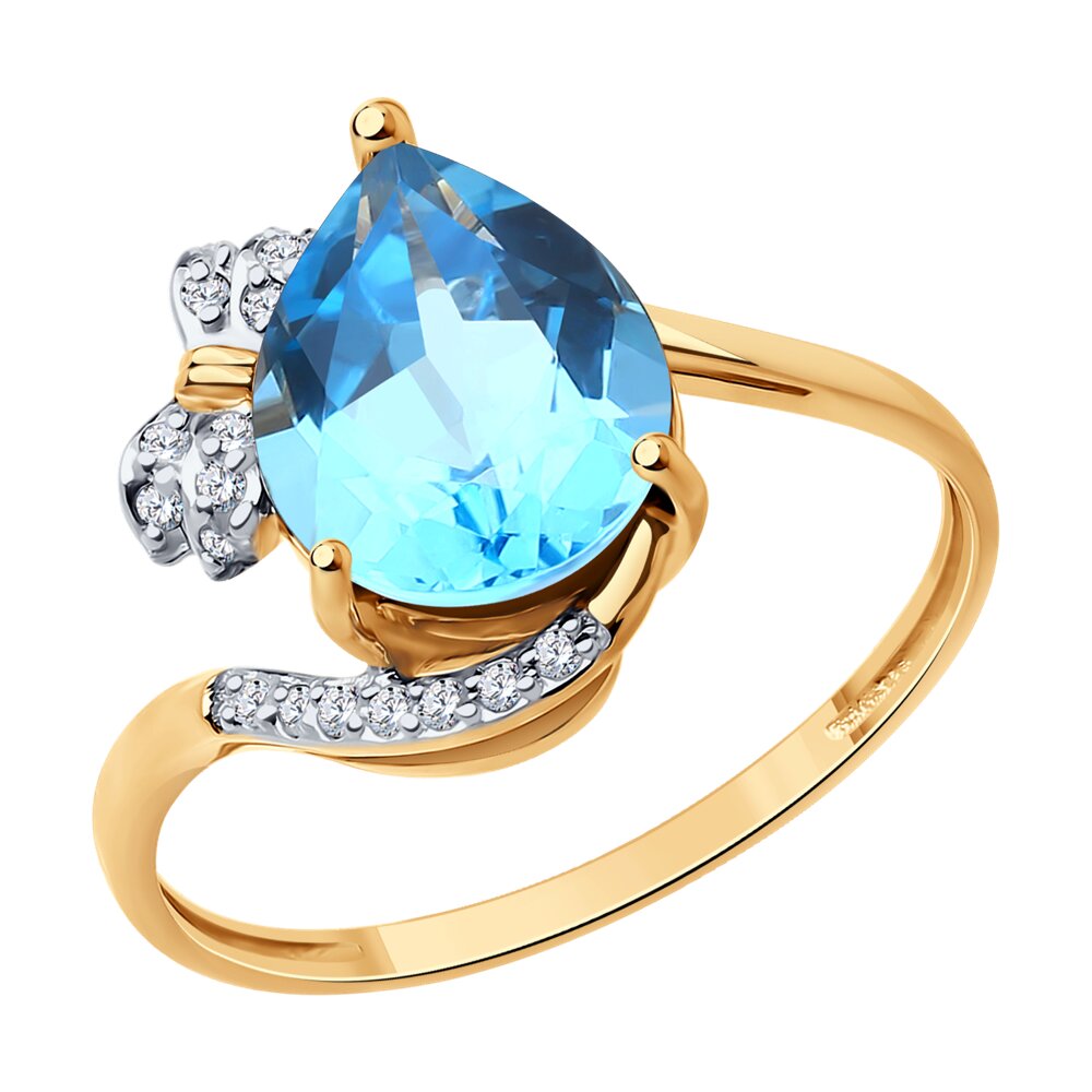 

Кольцо SOKOLOV Diamonds из золота с бриллиантами и топазом