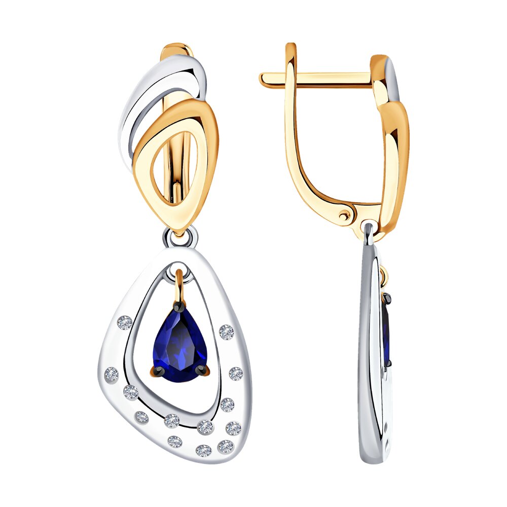 

Серьги SOKOLOV Diamonds из комбинированного золота с бриллиантами и сапфирами