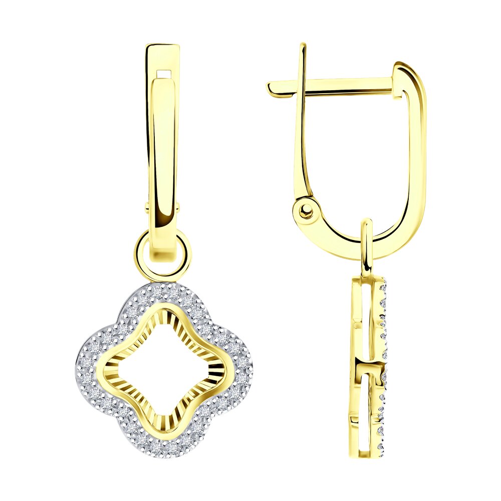 Серьги SOKOLOV из желтого золота с бриллиантами