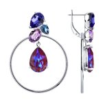 Серьги из серебра с голубыми кристаллами Swarovski
