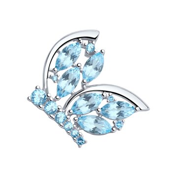 Брошь SOKOLOV из серебра с топазами и фианитами 2560₽