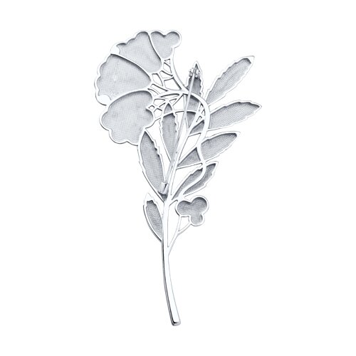 Брошь из серебра с фианитами и эмалью - фото 2