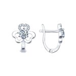 Серьги из серебра с фианитами