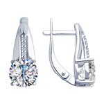 Серьги из серебра с фианитами